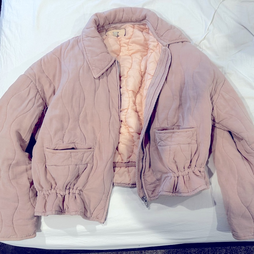 Blanknyc pale pink cropped jacket